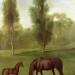 A Chestnut Mare and Foal in a Wooded Landscape